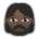 Woman: Dark Skin Tone, Beard