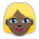 Woman: Dark Skin Tone, Blond Hair