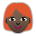 Woman: Dark Skin Tone, Red Hair