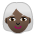 Woman: Dark Skin Tone, White Hair