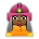 Woman Firefighter: Medium-Dark Skin Tone