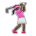 Woman Golfing: Dark Skin Tone