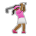 Woman Golfing: Medium-Dark Skin Tone
