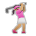 Woman Golfing: Medium Skin Tone