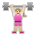 Woman Lifting Weights: Medium-Light Skin Tone