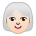Woman: Light Skin Tone, White Hair