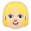 Woman: Medium-Light Skin Tone, Blond Hair