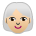 Woman: Medium-Light Skin Tone, White Hair