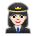 Woman Pilot: Light Skin Tone
