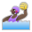 Woman Playing Water Polo: Dark Skin Tone