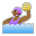 Woman Playing Water Polo: Medium-Dark Skin Tone