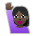 Woman Raising Hand: Dark Skin Tone