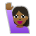 Woman Raising Hand: Medium-Dark Skin Tone