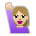 Woman Raising Hand: Medium-Light Skin Tone