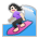Woman Surfing: Light Skin Tone
