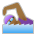 Woman Swimming: Medium-Dark Skin Tone