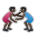 People Wrestling: Dark Skin Tone