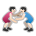 People Wrestling: Light Skin Tone