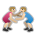 People Wrestling: Medium-Light Skin Tone