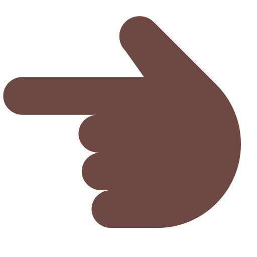 Backhand Index Pointing Left: Dark Skin Tone