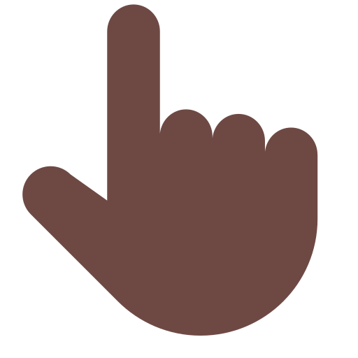Backhand Index Pointing Up: Dark Skin Tone