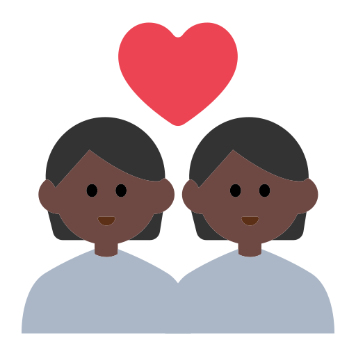 Couple with Heart: Dark Skin Tone