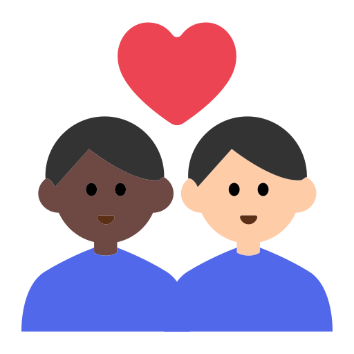 Couple with Heart: Man, Man, Dark Skin Tone, Light Skin Tone