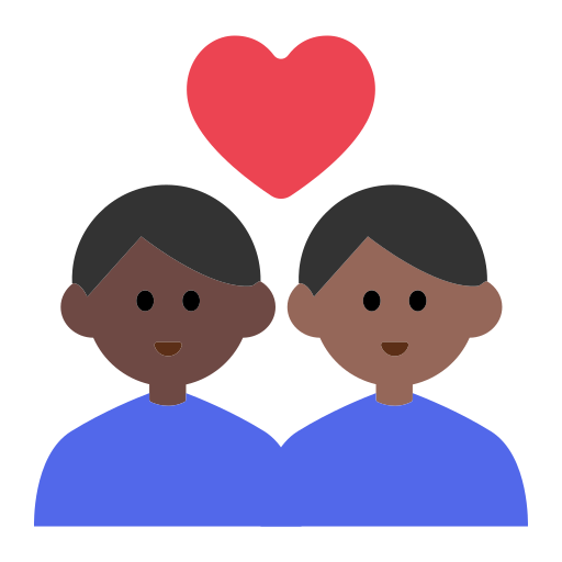 Couple with Heart: Man, Man, Dark Skin Tone, Medium-Dark Skin Tone