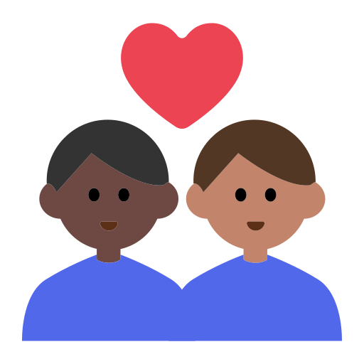 Couple with Heart: Man, Man, Dark Skin Tone, Medium Skin Tone