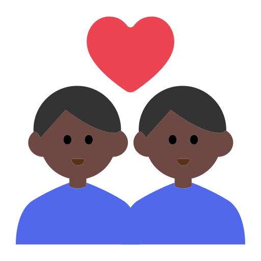Couple with Heart: Man, Man, Dark Skin Tone