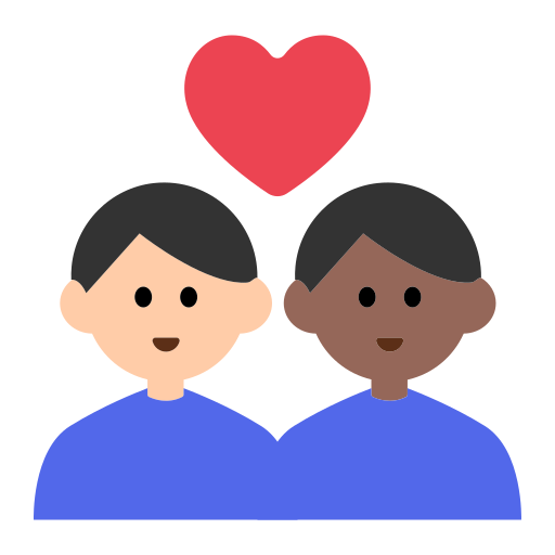 Couple with Heart: Man, Man, Light Skin Tone, Medium-Dark Skin Tone