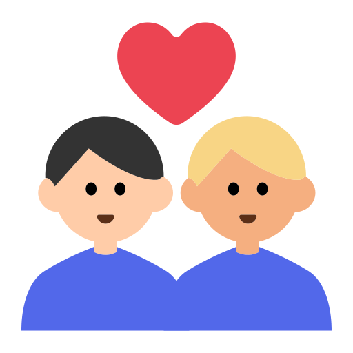 Couple with Heart: Man, Man, Light Skin Tone, Medium-Light Skin Tone