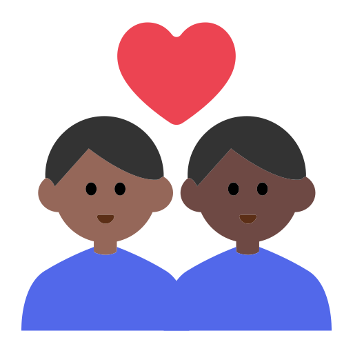 Couple with Heart: Man, Man, Medium-Dark Skin Tone, Dark Skin Tone