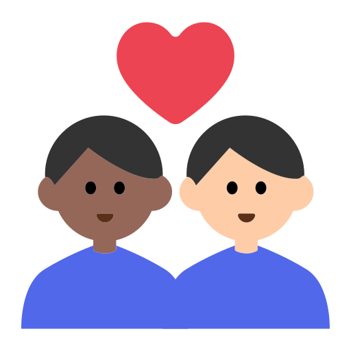 Couple with Heart: Man, Man, Medium-Dark Skin Tone, Light Skin Tone