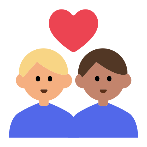 Couple with Heart: Man, Man, Medium-Light Skin Tone, Medium Skin Tone