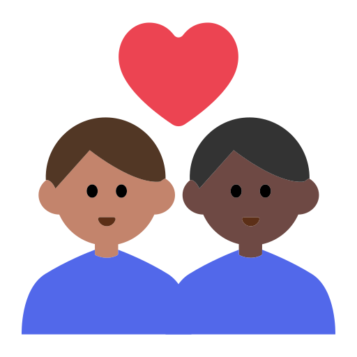 Couple with Heart: Man, Man, Medium Skin Tone, Dark Skin Tone