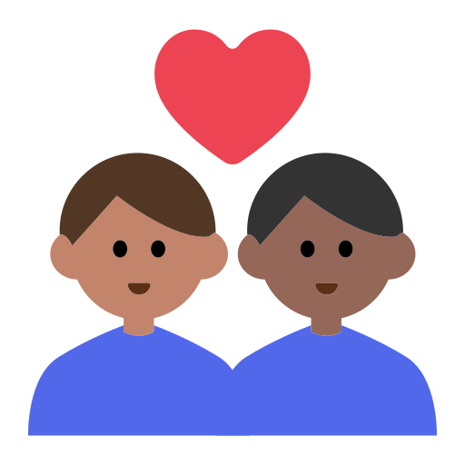 Couple with Heart: Man, Man, Medium Skin Tone, Medium-Dark Skin Tone
