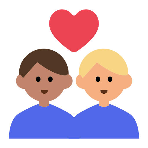 Couple with Heart: Man, Man, Medium Skin Tone, Medium-Light Skin Tone
