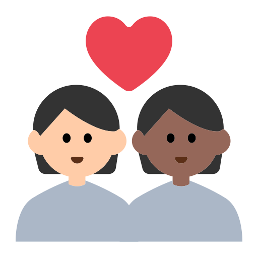 Couple with Heart: Person, Person, Light Skin Tone, Medium-Dark Skin Tone