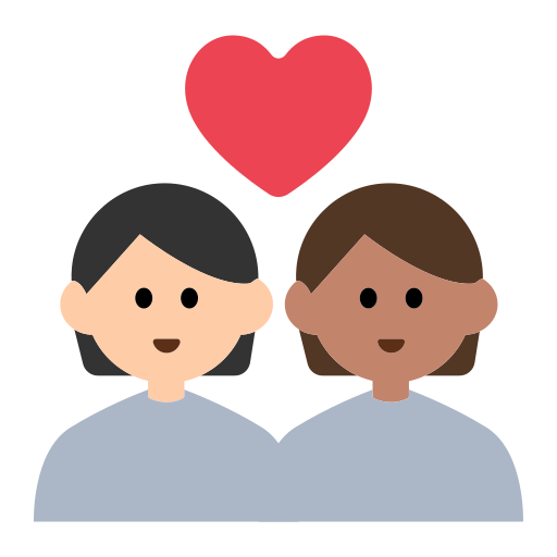 Couple with Heart: Person, Person, Light Skin Tone, Medium Skin Tone