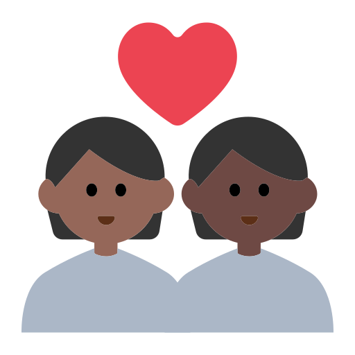 Couple with Heart: Person, Person, Medium-Dark Skin Tone, Dark Skin Tone