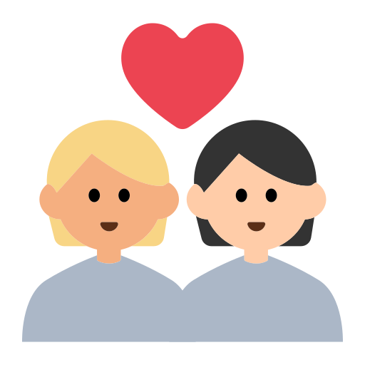 Couple with Heart: Person, Person, Medium-Light Skin Tone, Light Skin Tone
