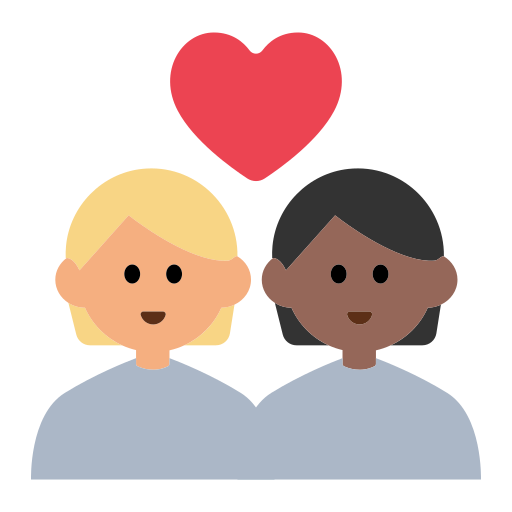 Couple with Heart: Person, Person, Medium-Light Skin Tone, Medium-Dark Skin Tone