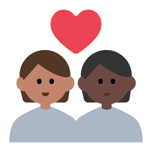 Couple with Heart: Person, Person, Medium Skin Tone, Dark Skin Tone