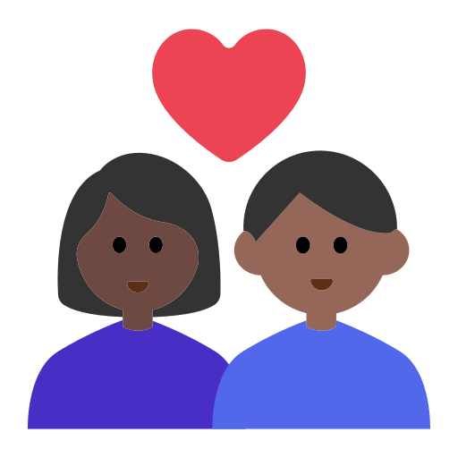 Couple with Heart: Woman, Man, Dark Skin Tone, Medium-Dark Skin Tone
