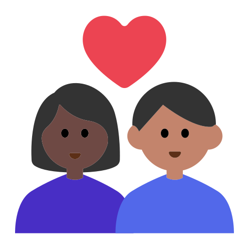 Couple with Heart: Woman, Man, Dark Skin Tone, Medium Skin Tone