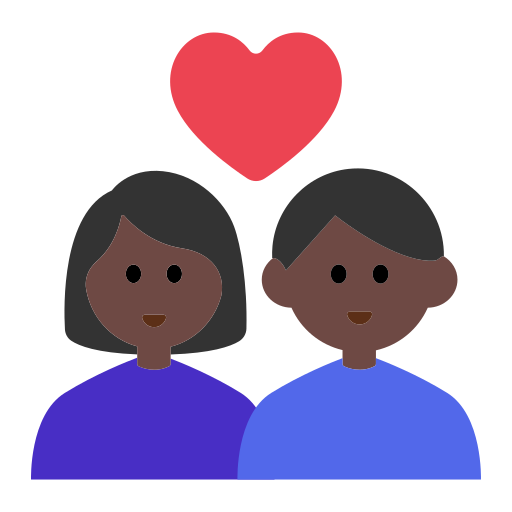 Couple with Heart: Woman, Man, Dark Skin Tone