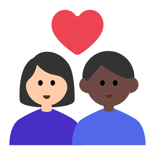 Couple with Heart: Woman, Man, Light Skin Tone, Dark Skin Tone