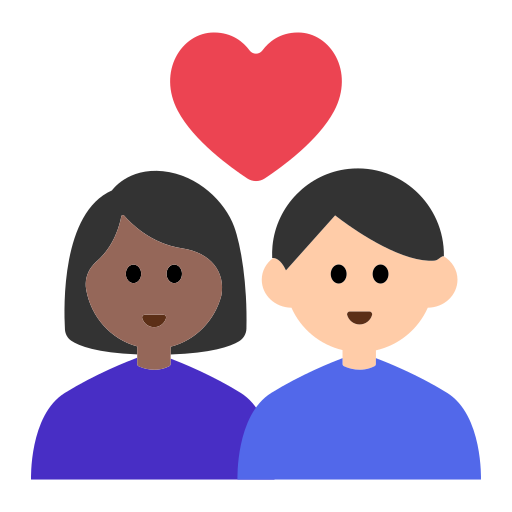 Couple with Heart: Woman, Man, Medium-Dark Skin Tone, Light Skin Tone