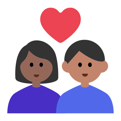 Couple with Heart: Woman, Man, Medium-Dark Skin Tone, Medium Skin Tone